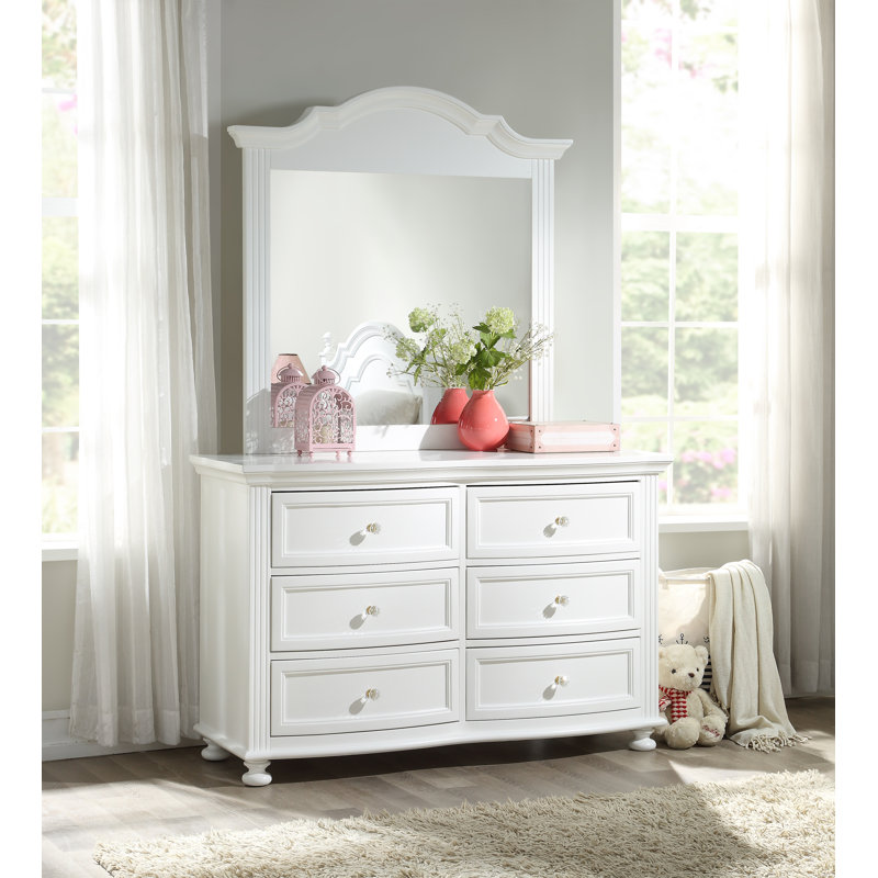 Childrens white dresser with mirror hotsell